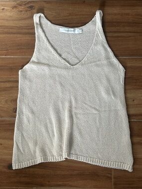 V-Neck Beige Sweater Tank